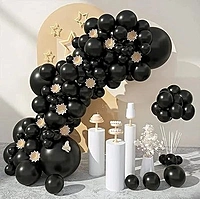 Metallic Black Balloons Kit - 50 Pcs