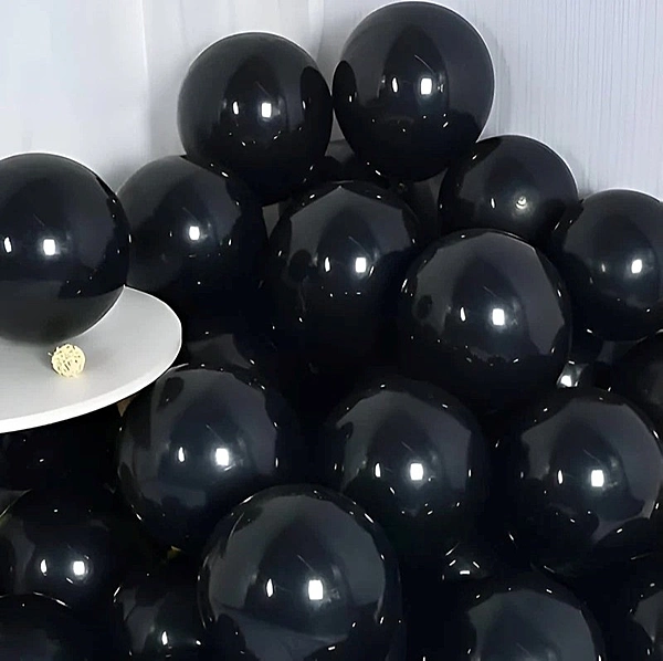 Metallic Black Balloons Kit - 50 Pcs