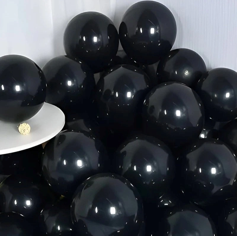 Metallic Black Balloons Kit - 50 Pcs