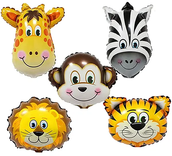 Animal Theme Foil Balloons Decor Kit for kids pack of 5